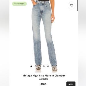 Agolde Vintage High Rise Flare Jeans - Light Blue
